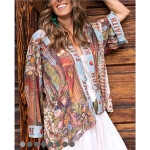Market of Stars Love Language Pixie Duster Crop Kimono One Size Bamboo